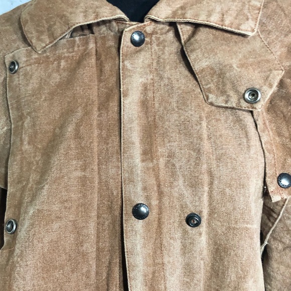 VTG The Australian Outback Collection Oilskin Drover Duster Jacket Mens Unisex S - Picture 11 of 16
